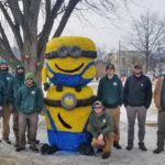 snow sculpture of Minions by Team Carpenter & Costin